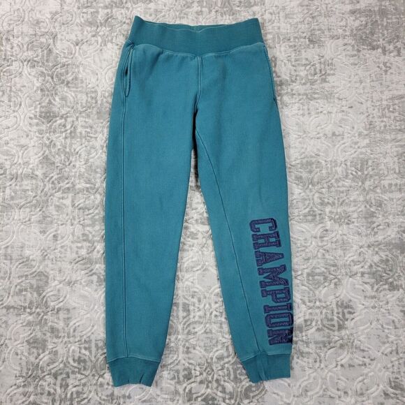Champion Joggers Mens Small Green Reverse Weave Sweatpants Tapered Athletic - Picture 1 of 11